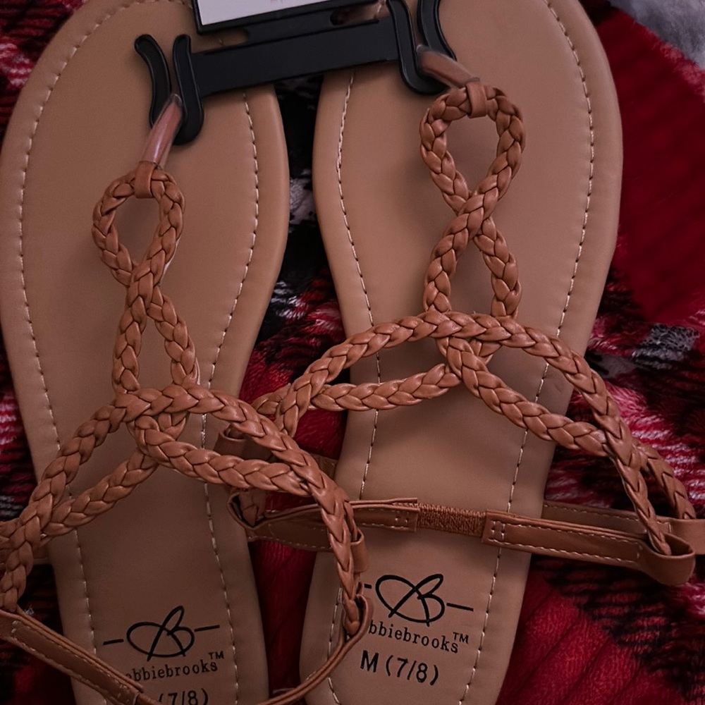 The brown sandals